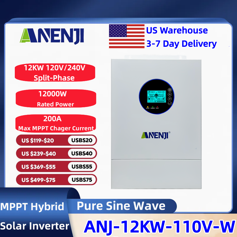 Drone Solar Charger - ANENJI Inwerter solarny hybrydowy 12KW, dwufazowy